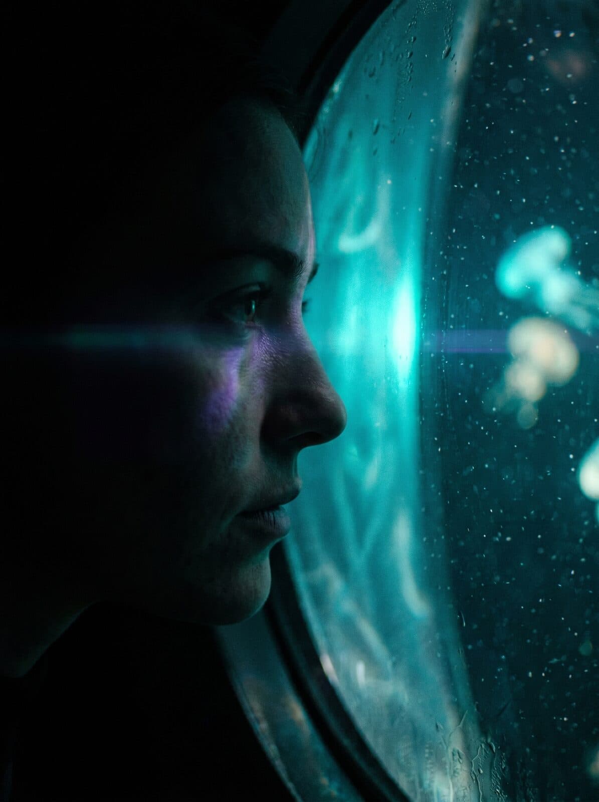 First Light — −6,100 m · bioluminescence on skin